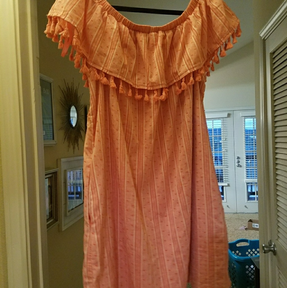 NET large off the shoulder boutique dress